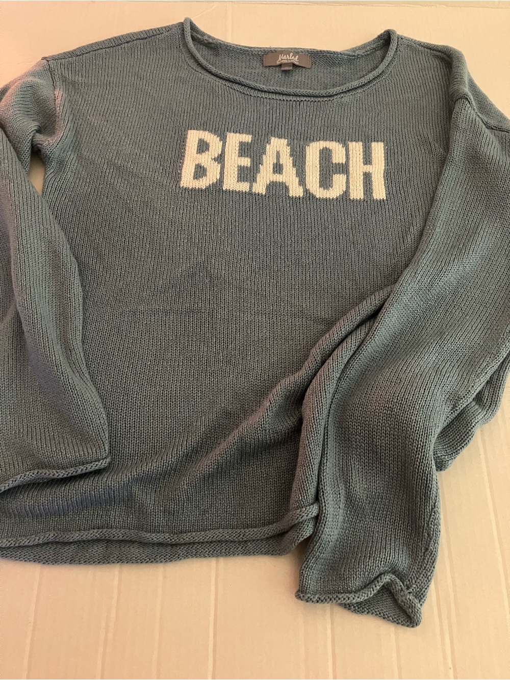 Beach Knit Sweater - Sky Blue Color